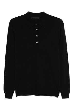 Polo in lana merino nero LOW BRAND | L1MFW25266730D001